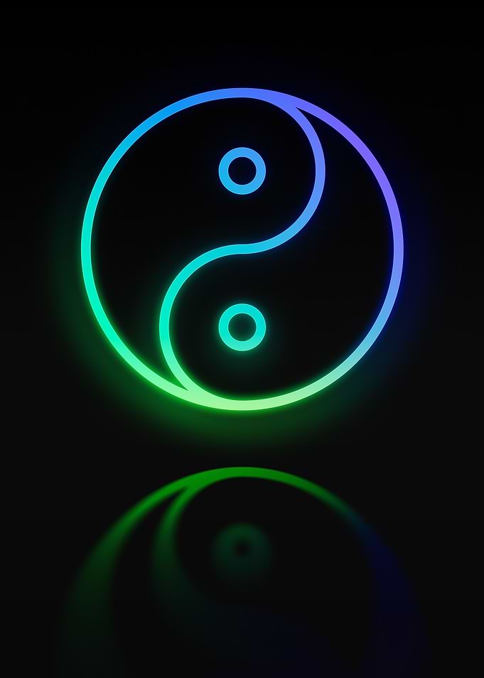 Neon Geometric Glyph Sign