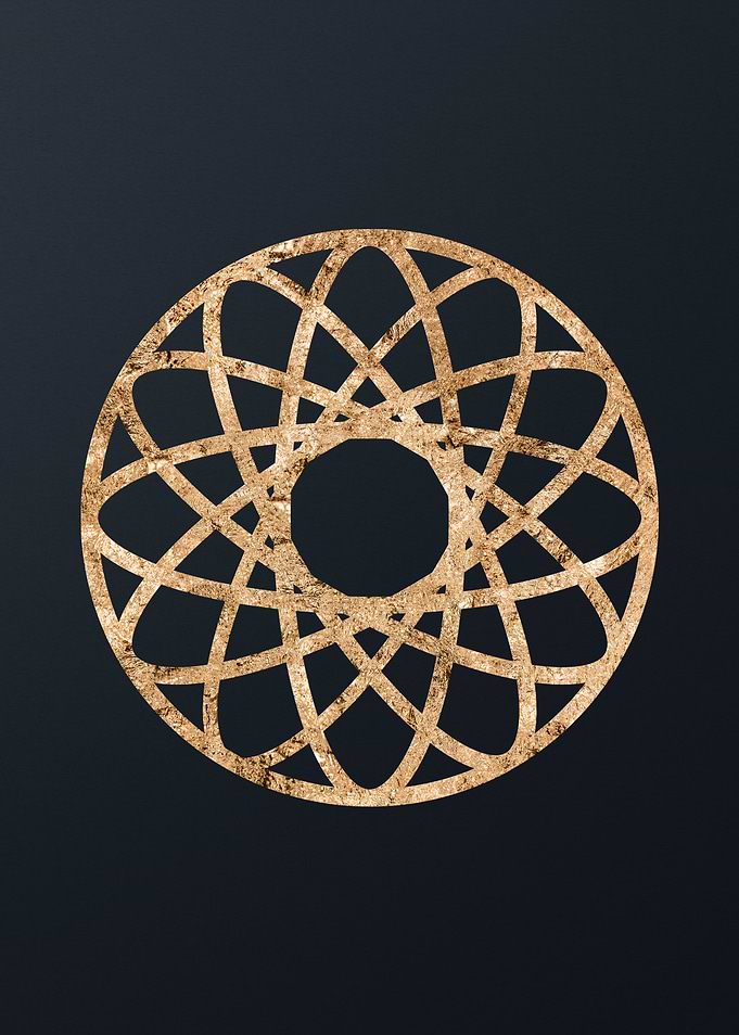 Gold Geometric Glyph Sign