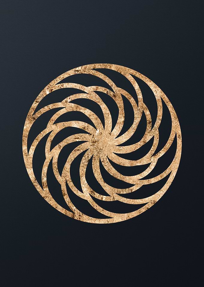 Gold Geometric Glyph Sign