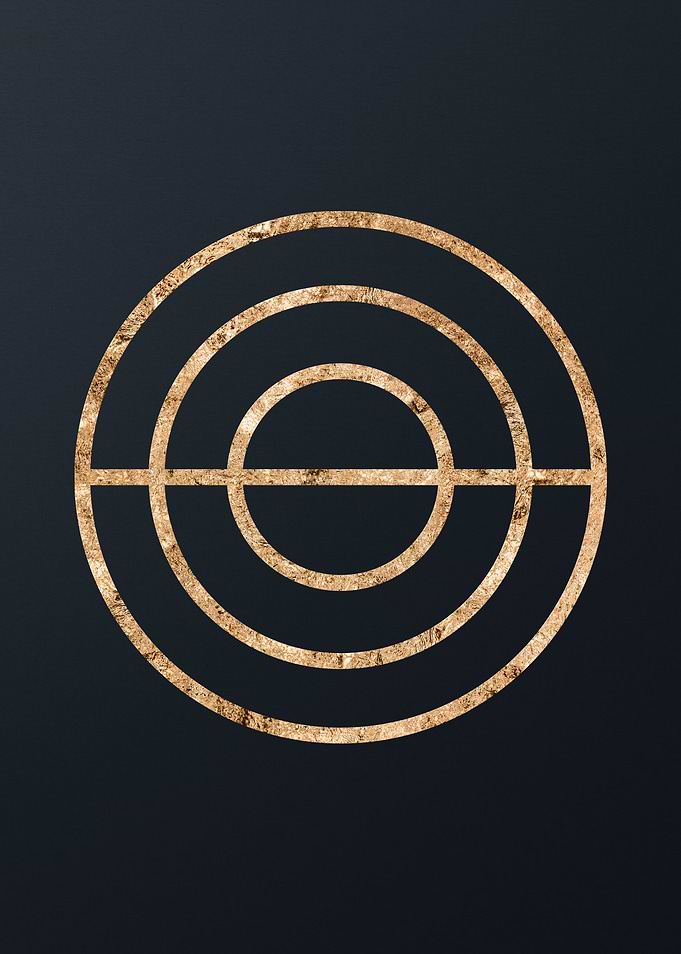 Gold Geometric Glyph Sign