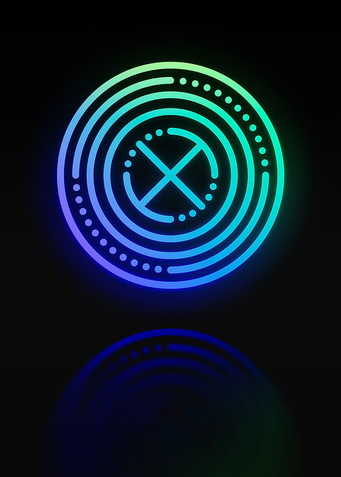 Neon Geometric Glyph Sign