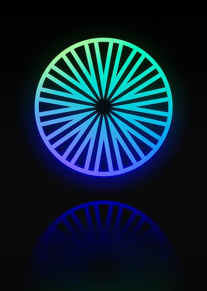 Neon Geometric Glyph Sign