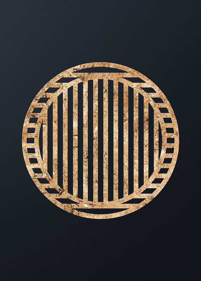 Gold Geometric Glyph Sign