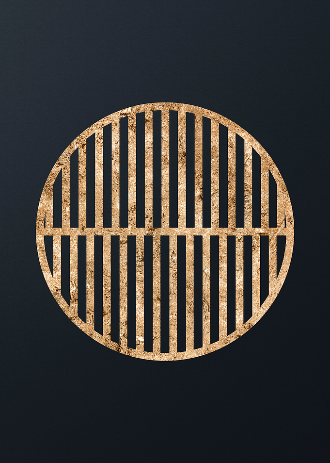 Gold Geometric Glyph Sign