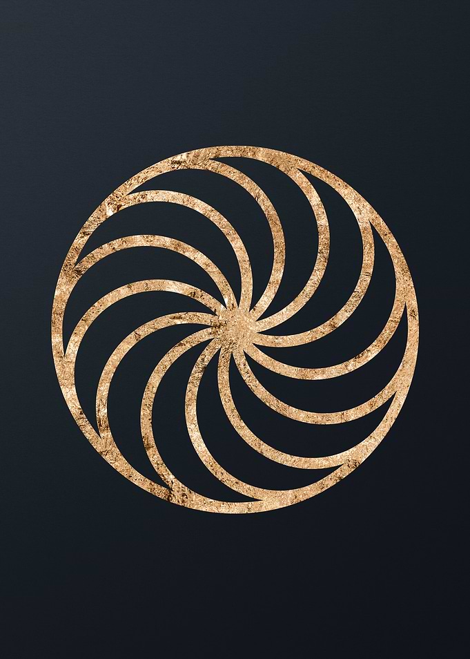 Gold Geometric Glyph Sign
