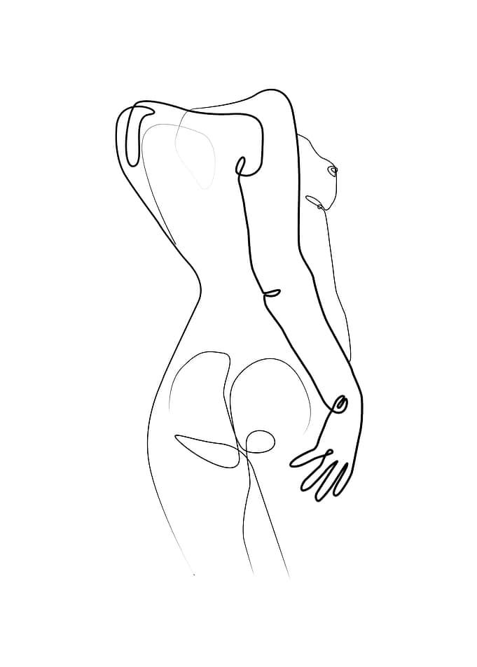 One Line Art Body Woman