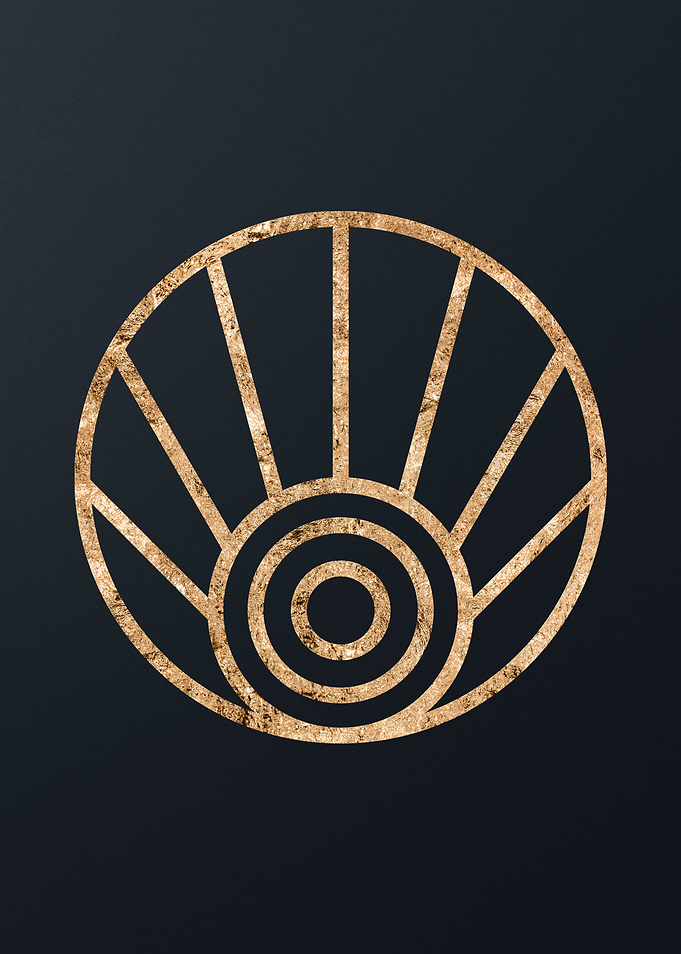 Gold Geometric Glyph Sign