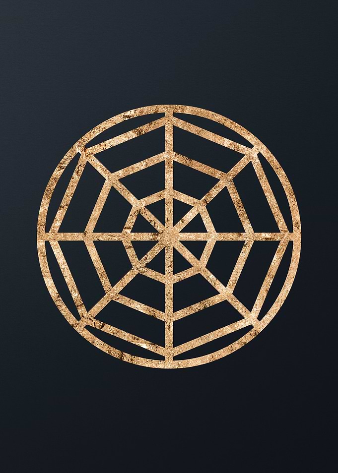 Gold Geometric Glyph Sign