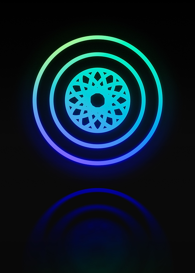 Neon Geometric Glyph Sign