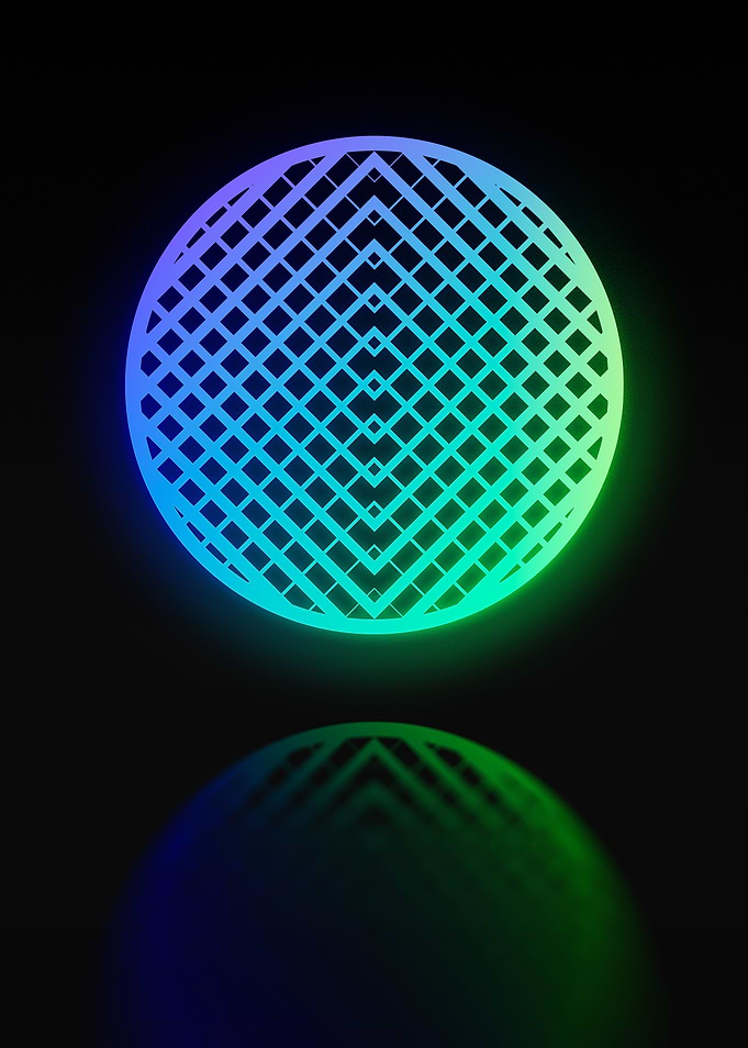 Neon Geometric Glyph Sign
