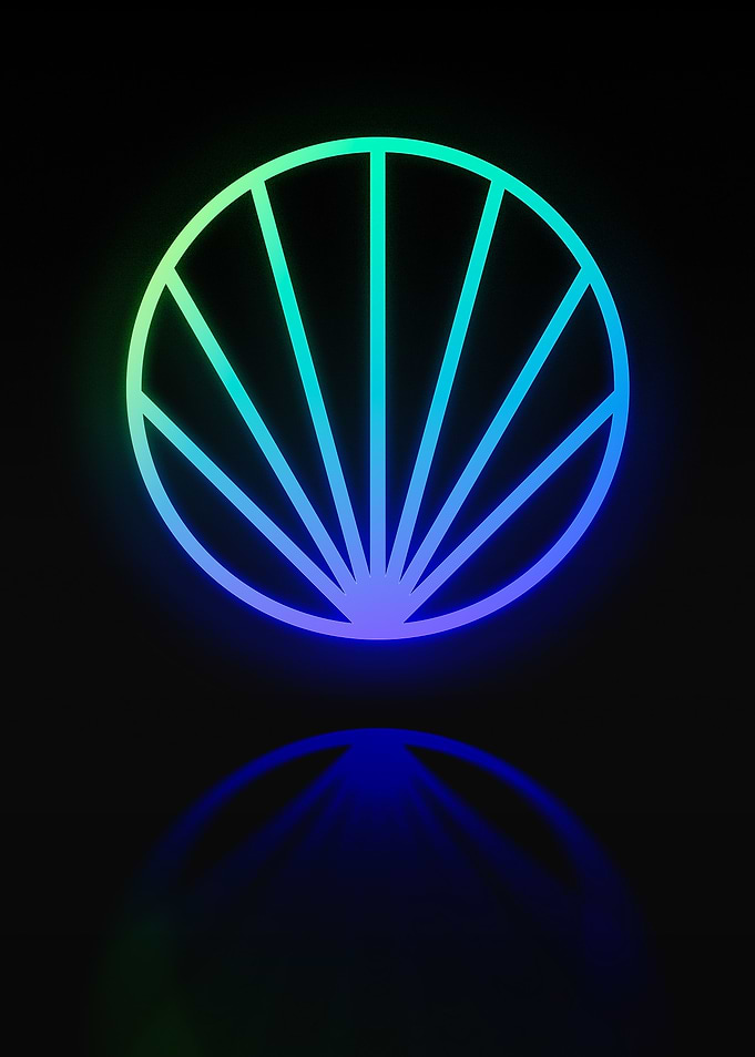 Neon Geometric Glyph Sign