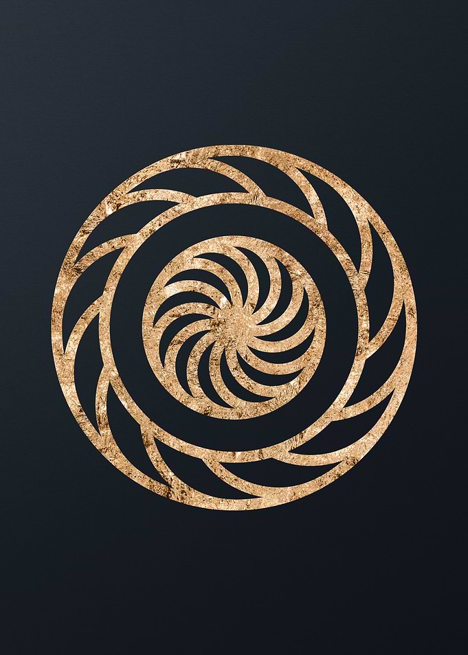 Gold Geometric Glyph Sign