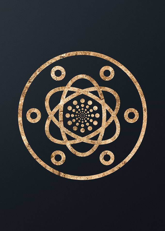 Gold Geometric Glyph Sign