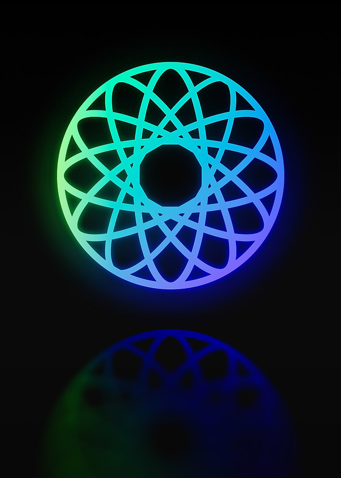 Neon Geometric Glyph Sign