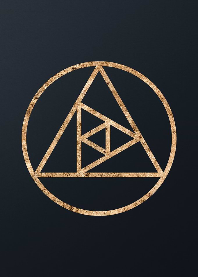 Gold Geometric Glyph Sign