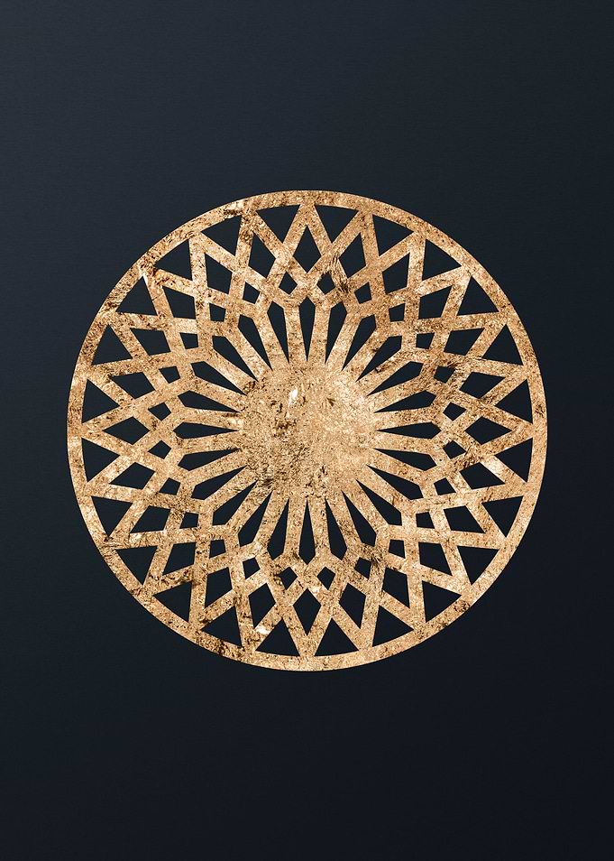 Gold Geometric Glyph Sign