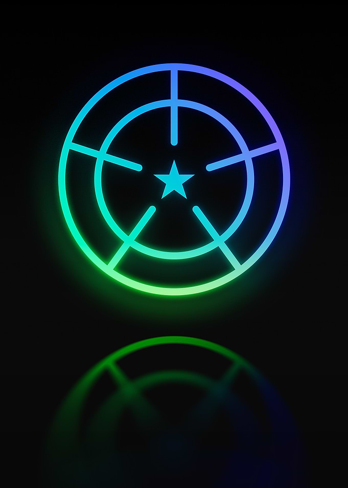 Neon Geometric Glyph Sign