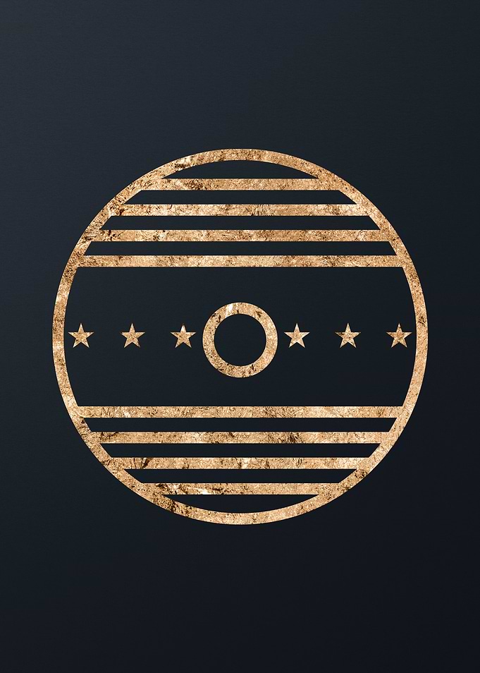 Gold Geometric Glyph Sign