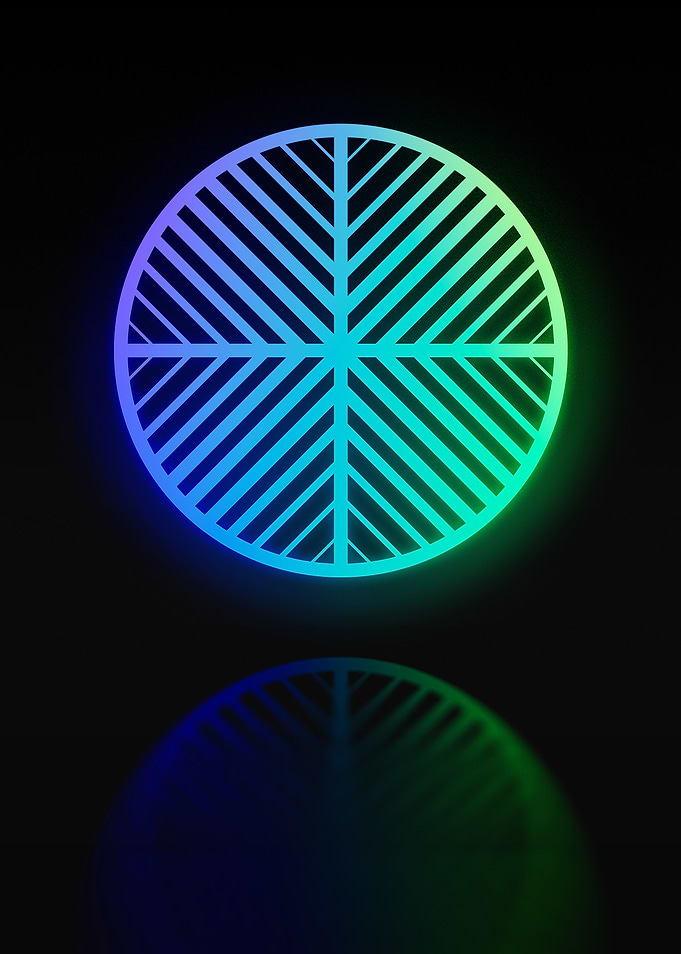 Neon Geometric Glyph Sign