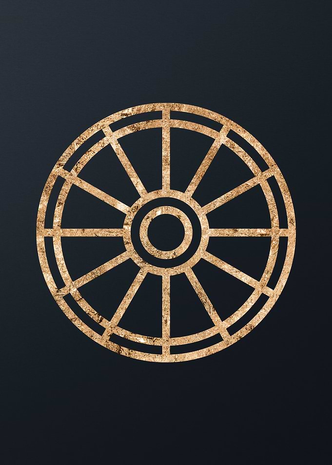 Gold Geometric Glyph Sign