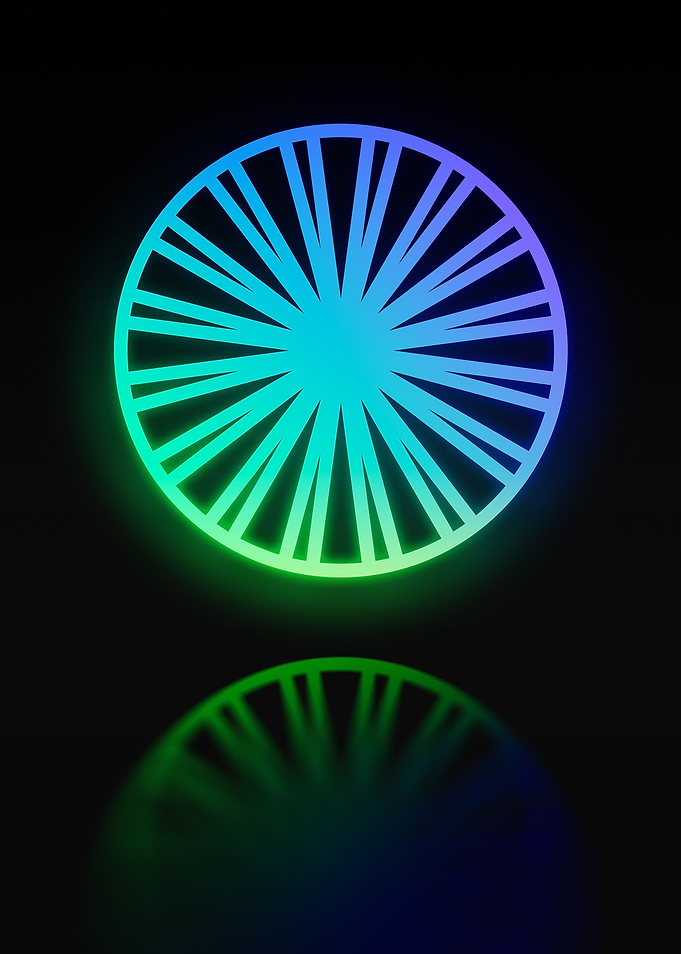Neon Geometric Glyph Sign