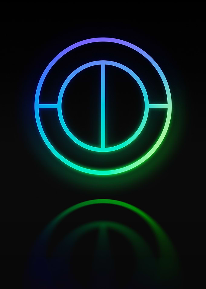 Neon Geometric Glyph Sign