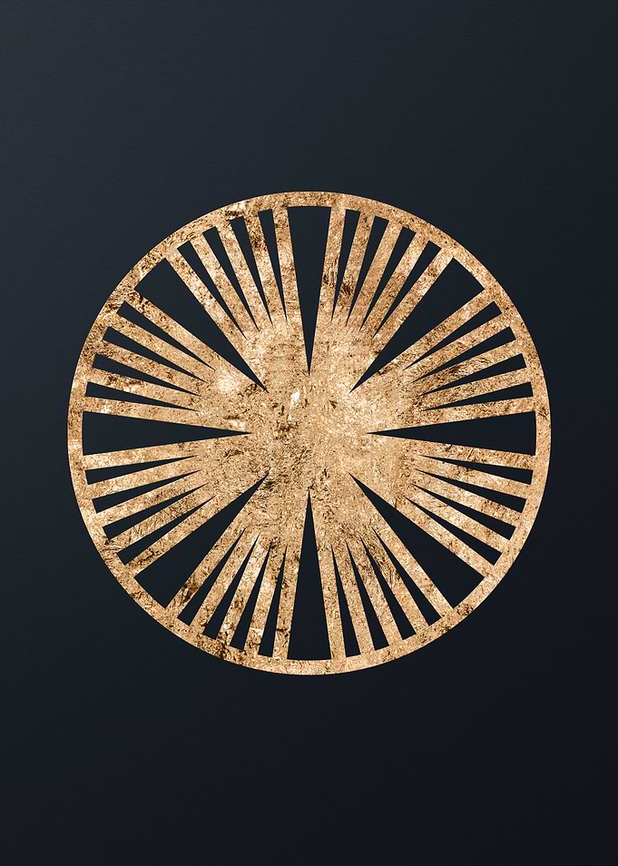 Gold Geometric Glyph Sign