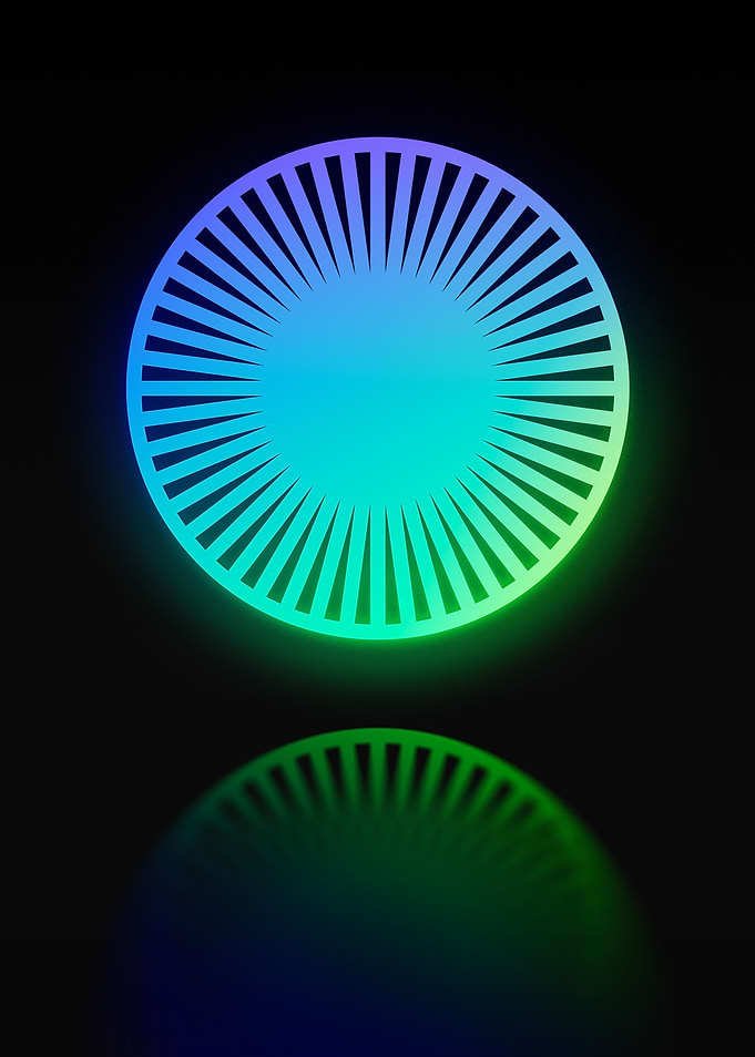 Neon Geometric Glyph Sign