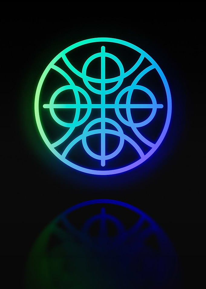Neon Geometric Glyph Sign