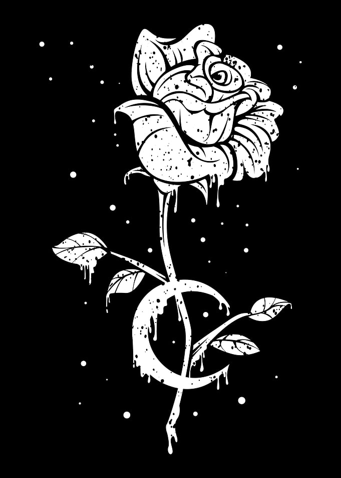 Occult Moon Rose Witch