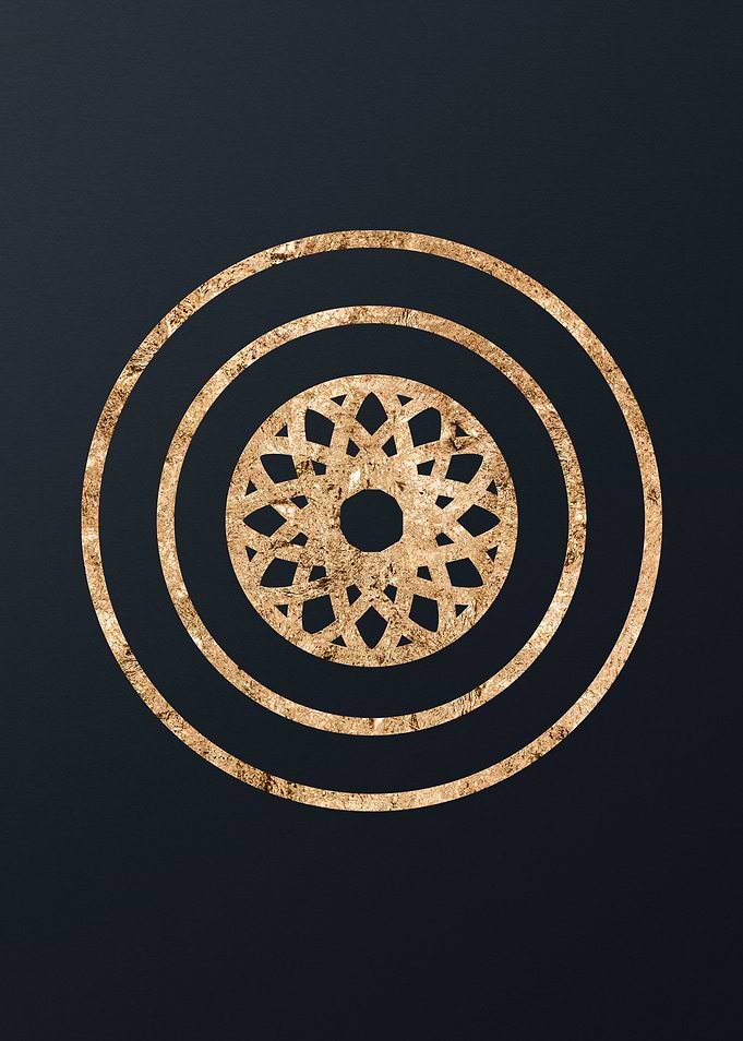 Gold Geometric Glyph Sign