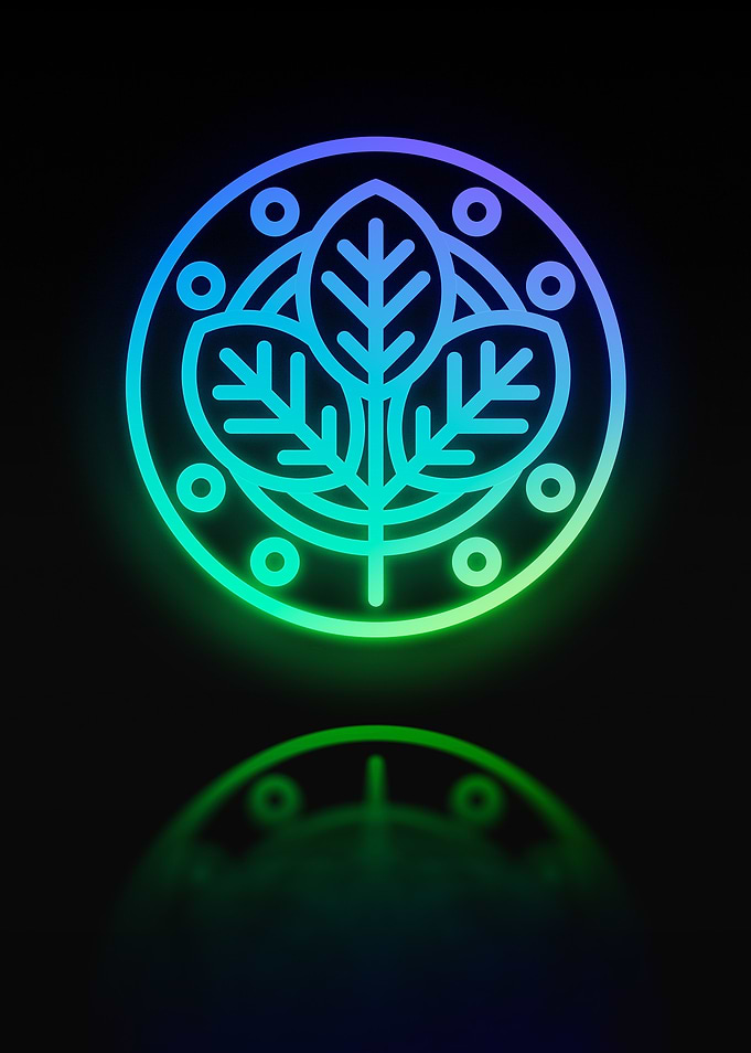 Neon Geometric Glyph Sign