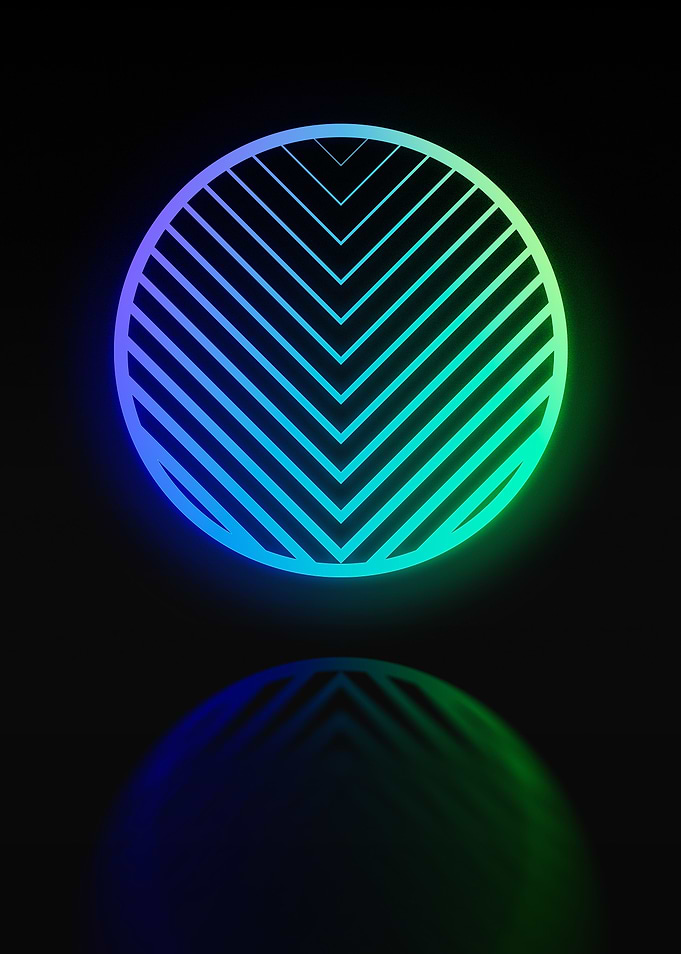 Neon Geometric Glyph Sign