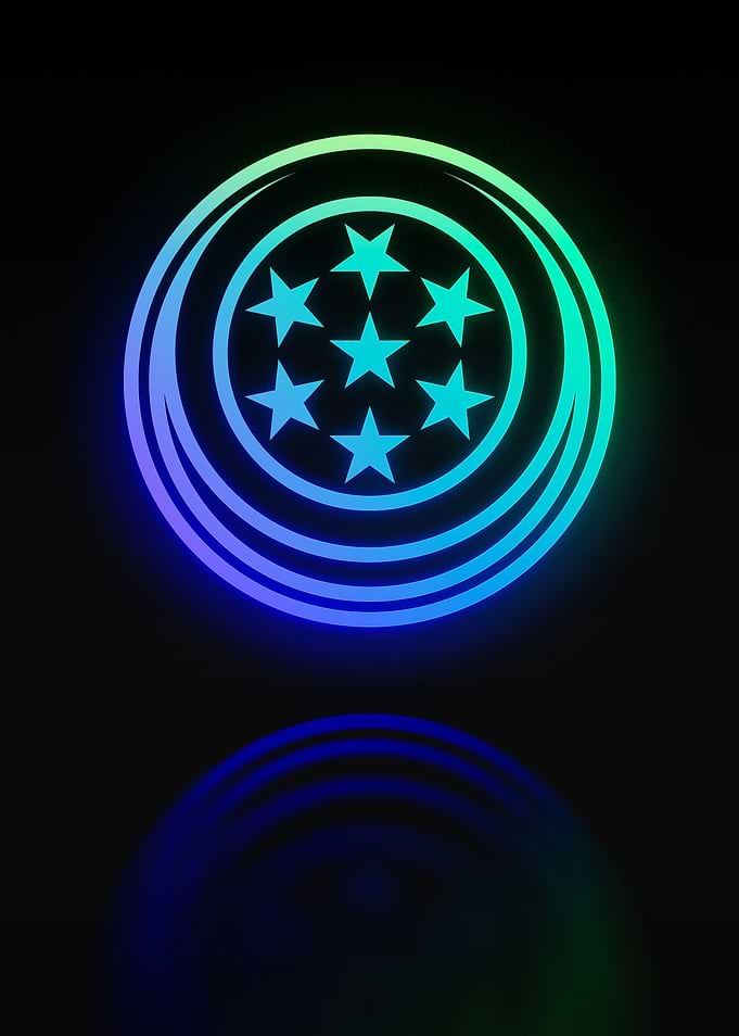 Neon Geometric Glyph Sign