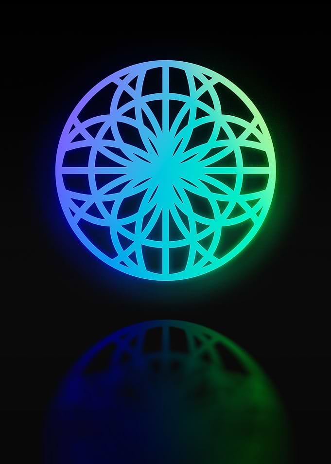 Neon Geometric Glyph Sign