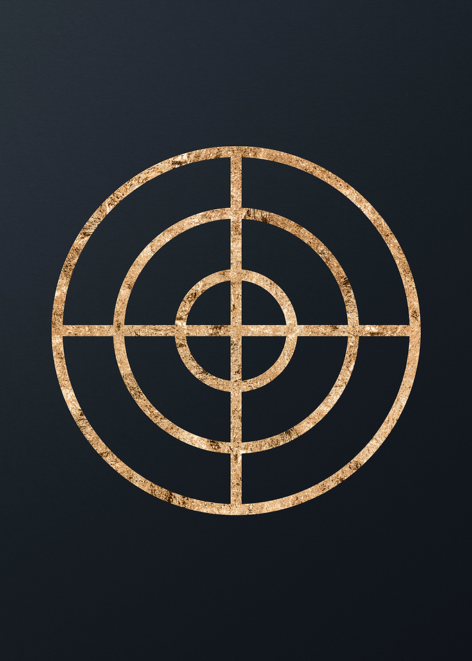 Gold Geometric Glyph Sign