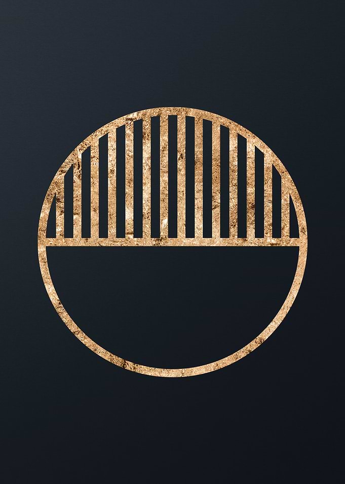 Gold Geometric Glyph Sign