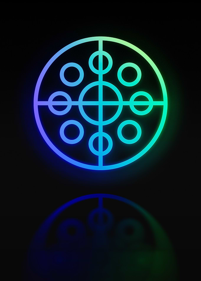 Neon Geometric Glyph Sign