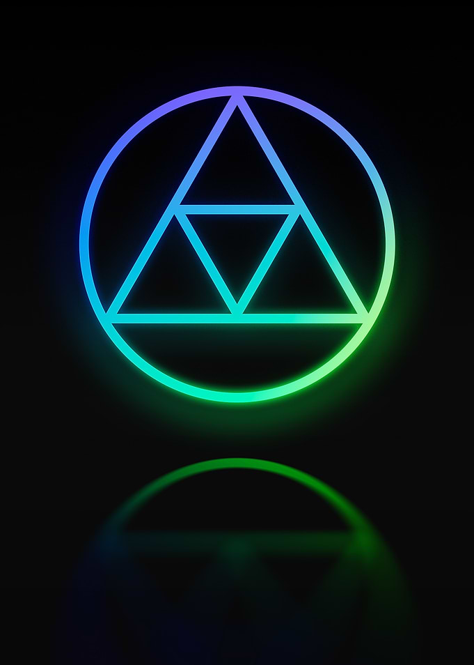 Neon Geometric Glyph Sign