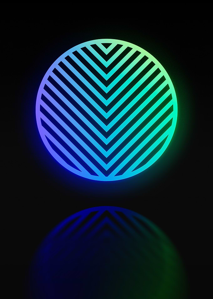Neon Geometric Glyph Sign