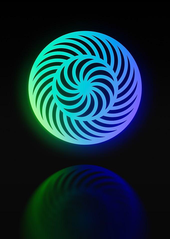 Neon Geometric Glyph Sign