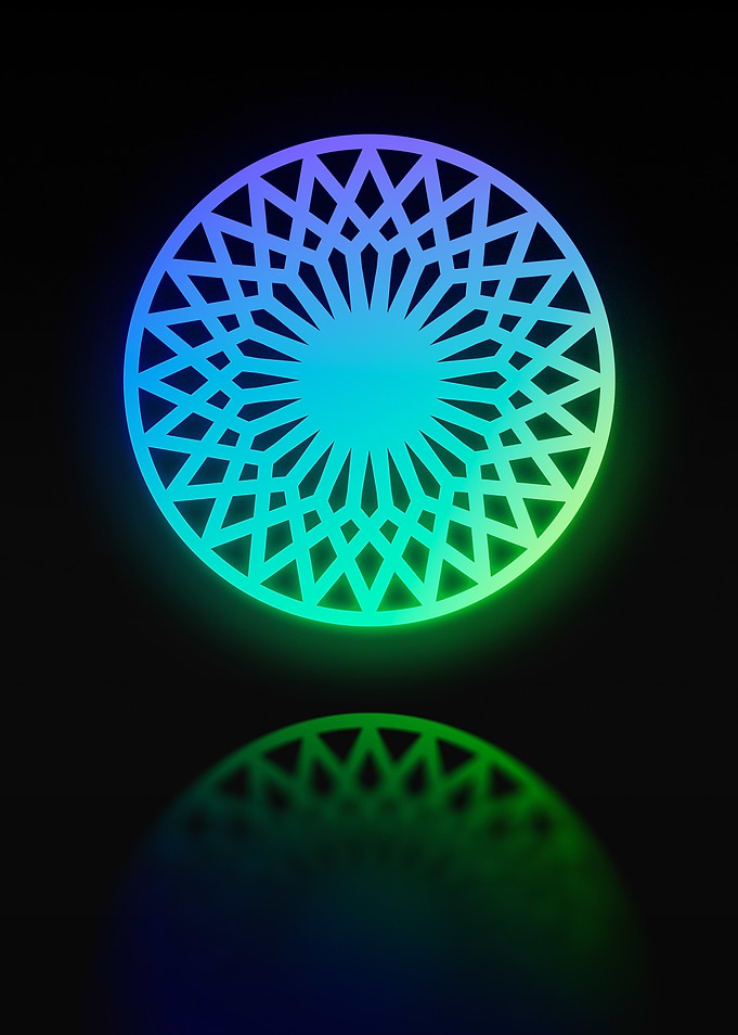 Neon Geometric Glyph Sign