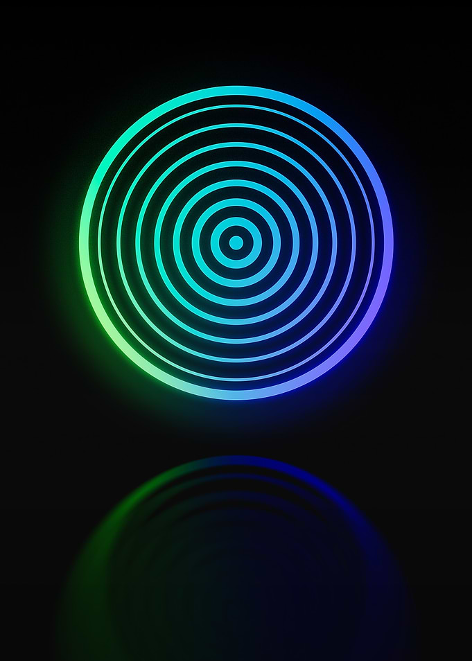 Neon Geometric Glyph Sign