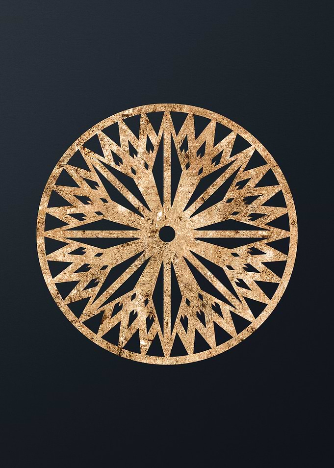 Gold Geometric Glyph Sign