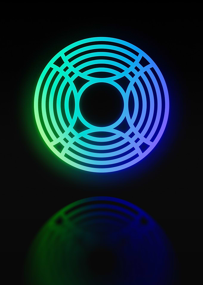 Neon Geometric Glyph Sign