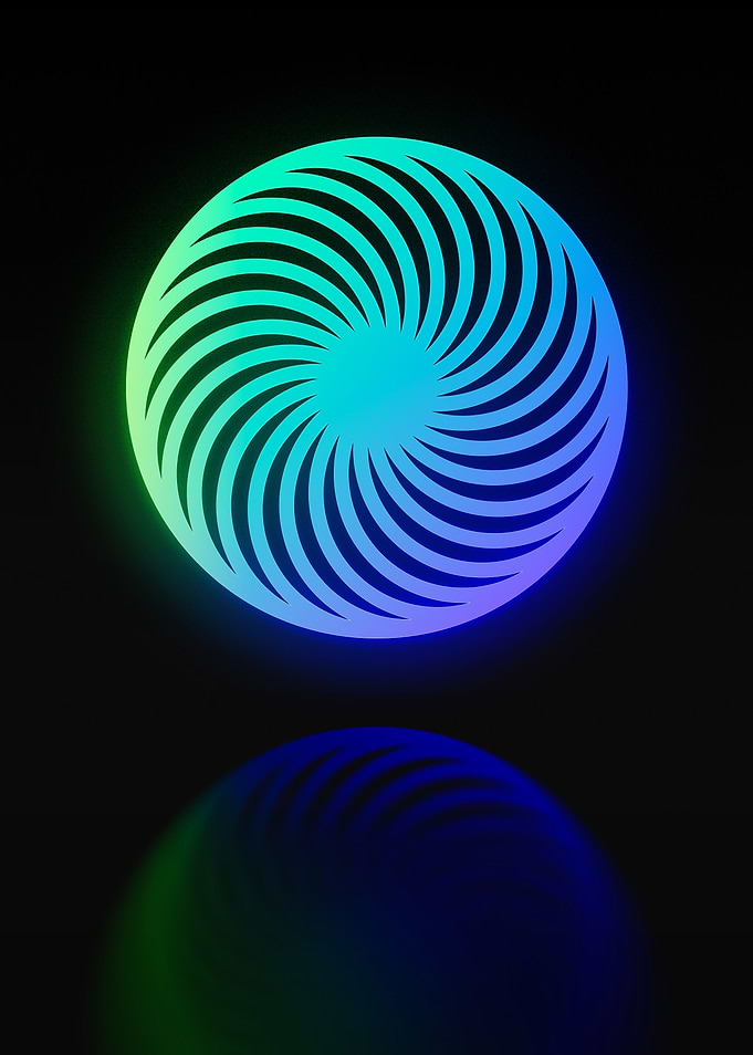 Neon Geometric Glyph Sign