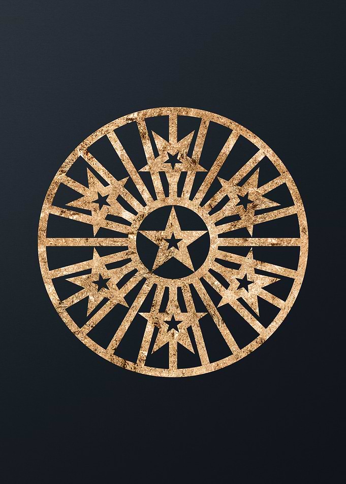 Gold Geometric Glyph Sign