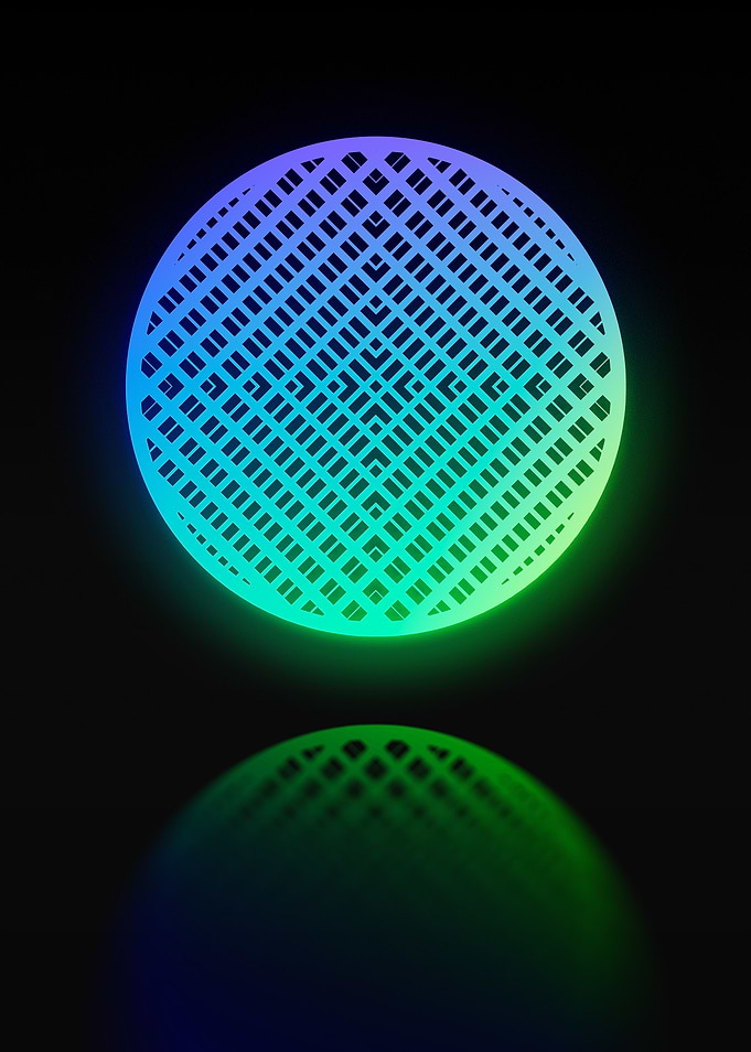 Neon Geometric Glyph Sign