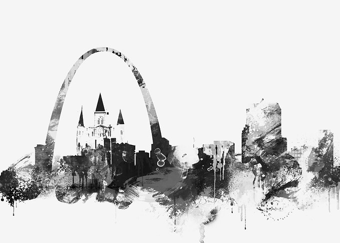 St Louis Missouri in Black