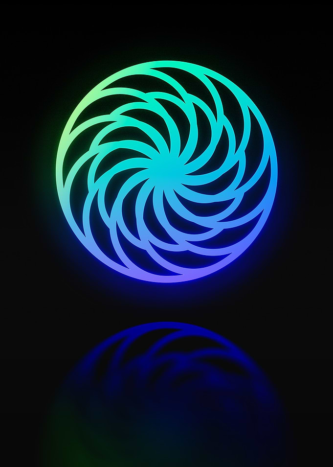 Neon Geometric Glyph Sign